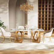 Elegant Modern Dining Table with Golden Base
